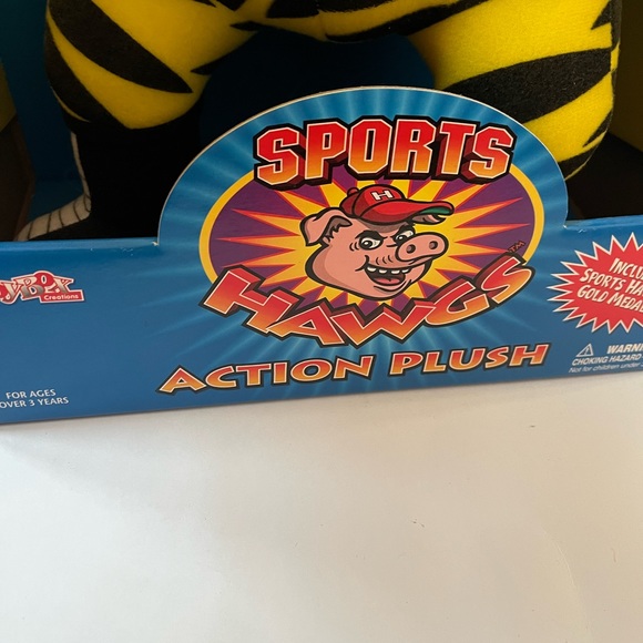 Vintage Sports Hawgs Action Plush / 1998 / New In Box / Toy Box Creations - Picture 7 of 7